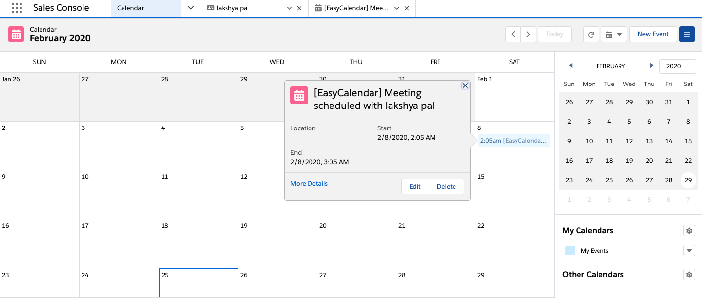 Salesforce Integration EasyCalendar